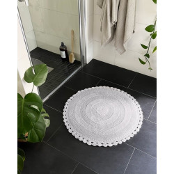 Badrumsmatta 70cm rund vit